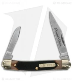 Old Timer Limited Edition 3-Piece Gift Set Fixed/Folders Black W/ Tin -Schrade Old Timer 3 Piece Fixed Folders Saw Cut Handles Satin BHQ 123469 jr folding 2