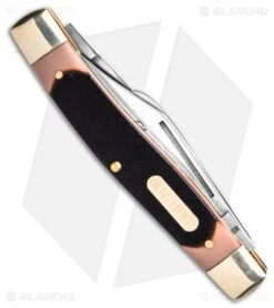 Old Timer 3pc Folder Knife Set Saw Cut Handles Limited Ed W/Gift Tin (Satin) -Schrade Old timer 3pc folder tin saw cut handles BHQ 123468 td 1 side