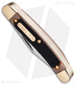 Old Timer 3pc Folder Knife Set Saw Cut Handles Limited Ed W/Gift Tin (Satin) -Schrade Old timer 3pc folder tin saw cut handles BHQ 123468 td 2 spine