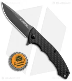 Schrade Frame Lock Flipper Knife Carbon Fiber/G-10 (2.75" Gray) 1084281 -Schrade Schrade FL CF G 10 Gray 1084281 BHQ 82511 jr bottlecap