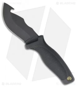 Schrade Fat Boy Skinner Gut Hook Fixed Blade Knife Black Rubber (4" Black)