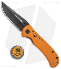 Schrade SCH1110 Liner Lock Folding Knife Orange (3.2" Black) -Schrade Schrade Folder Orange Black BHQ 77365 jr bottlecap
