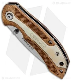 Old Timer Spring Assisted Knife Desert Ironwood (3" Mirror) -Schrade Schrade Ironwood SA with Inlay 901OT 1084275 BHQ 81275 jr spine