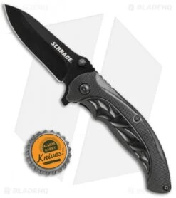 Schrade Liner Lock Knife Black Al (3.5" Black) SCH508 7 Schrade Liner Lock Knife Black Al (3.5" Black) SCH508 -Schrade Schrade LL Black Alum Black SCH508 BHQ 61962 jr bottlecap