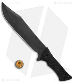 Schrade Leroy Bowie Fixed Blade Knife Black TPE (10.25" Gray) SCHF45 -Schrade Schrade Leroy Bowie Black TPE Gray SCHF45 BHQ 36734 jr bottlecap