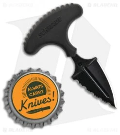 Schrade SCHF50 Mini Push Dagger Fixed Blade Knife (1.5" Black Serr) -Schrade Schrade Mini Push Dagger Black Serr SCHF50 BHQ 62031 jr bottlecap