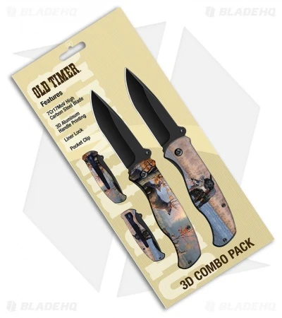 Schrade Old Timer Hunting Combo Liner Lock Knives (3.5" Black) SCHOTP1721CP 3 Schrade Old Timer Hunting Combo Liner Lock Knives (3.5" Black) SCHOTP1721CP