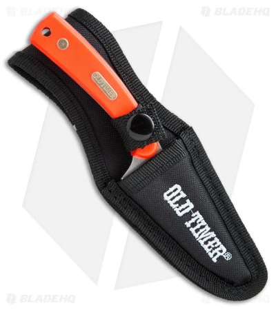 Schrade Old Timer Sharpfinger Fixed Blade Hunting Knife Orange (3.25" Satin) 5 Schrade Old Timer Sharpfinger Fixed Blade Hunting Knife Orange (3.25" Satin) - Image 3