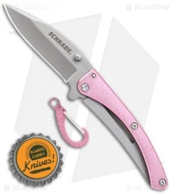 Schrade Pocket Protector Frame Lock Knife Pink (2.5" Bead Blast) -Schrade Schrade Pocket Protector FL Pink BB SCH222P BHQ 61934 jr bottlecap 1
