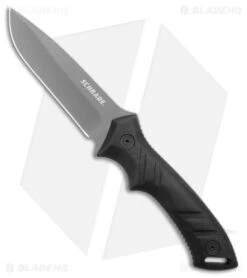 Schrade SCHF31 Drop Point Fixed Blade Knife Black TPE (4.5" Gray)