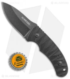 Schrade SCHF57 Full Tang Fixed Blade Knife Black G-10 (2.5" Black) -Schrade Schrade SCHF57 full tang black G10 black BHQ 62041 er size