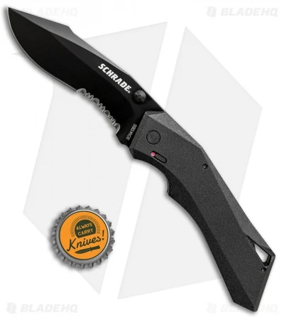 Schrade Shiznit MAGIC Spring Assisted Knife Black (3.375" Black Serr) 5 Schrade Shiznit MAGIC Spring Assisted Knife Black (3.375" Black Serr) - Image 3