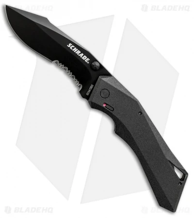 Schrade Shiznit MAGIC Spring Assisted Knife Black (3.375" Black Serr) 3 Schrade Shiznit MAGIC Spring Assisted Knife Black (3.375" Black Serr)