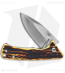 Schrade Uncle Henry 2 Piece Pocket Knife & Fixed Blade Knife - Faux Stag -Schrade Schrade Uncle Henry 2 Piece Fixed Folder BHQ 176532 jr folded