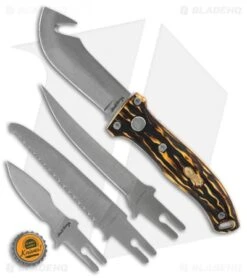Uncle Henry Gen 1 Staglon Interchangeable Fixed Blade (4.5" Satin ) -Schrade Schrade Uncle Henry Swith It Interchangeable Fixed Blades BHQ 122418 jr bottlecap