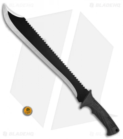 Schrade Clip Point Machete Fixed Blade W/ Sawback (14.8" Black) SCMACH2CP 5 Schrade Clip Point Machete Fixed Blade W/ Sawback (14.8" Black) SCMACH2CP - Image 3