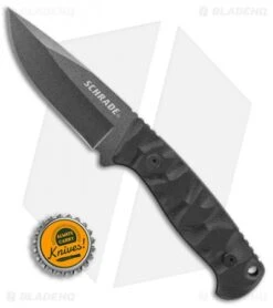 Schrade Full Tang Fixed Blade Knife Black G-10 (3.8" Black) SCHF59 -Schrade Schrade full tang black G10 black SCHF59 BHQ 62043 er size