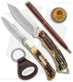 Uncle Henry 2 Piece Fixed Blade/Folder/Pen/Key Fob Tin 21 Uncle Henry 2 Piece Fixed Blade/Folder/Pen/Key Fob Tin -Schrade Uncle Henry 2pc Fixed Folder Tin With Pen Keychain BHQ 123472 td size