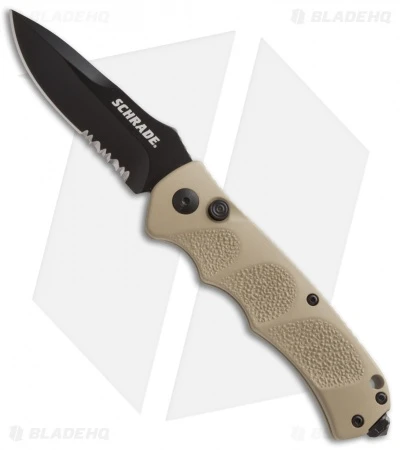 Schrade Extreme Survival Spear Point Automatic Knife Tan (3.25" Serr) SC60BRS 3 Schrade Extreme Survival Spear Point Automatic Knife Tan (3.25" Serr) SC60BRS