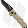 Schrade Mini Extreme Survival Tanto Auto Knife Tan (2.5" Black Serr) SC60MBRTS -Schrade schrade extreme survival tanto serrated sc60mbrts