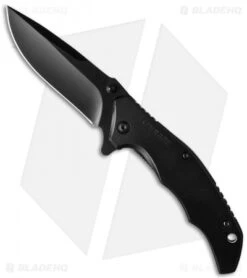 Schrade Folding Knife Black Coated Steel (3.25" Black Plain) SCH309