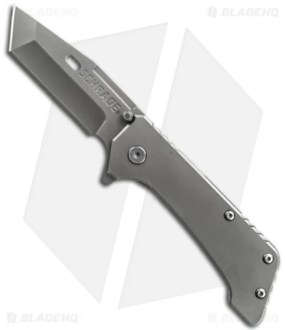 Schrade Tanto Folding Frame Lock Flipper Knife (3.7" Grey) SCH301 3 Schrade Tanto Folding Frame Lock Flipper Knife (3.7" Grey) SCH301