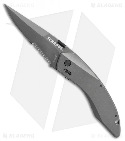 Schrade Landshark Spring Assisted Knife Gray Aluminum (3" Gray) SCHA9SCP 3 Schrade Landshark Spring Assisted Knife Gray Aluminum (3" Gray) SCHA9SCP