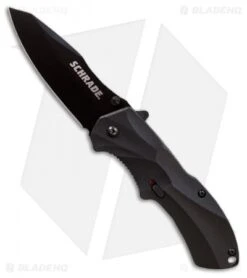 Schrade SCHA7B Clip Point Spring Assisted Knife (3.25" Black Plain)
